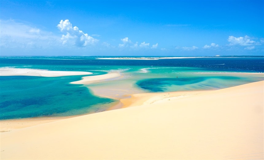 Beach and sand dunes in Mozambique
