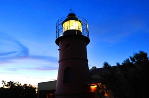 The working lighthouse near Faro Punta Delgada