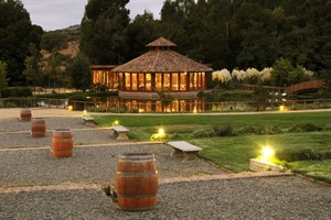 Matetic Winery Guesthouse at dusk