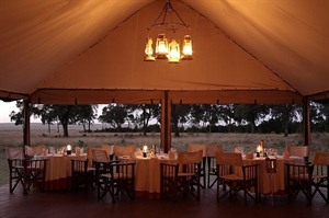 Dining at Governors' Camp, Masai Mara, Kenya