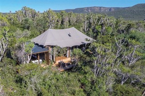 Aerial view of Settlers Drift Luxury Tent