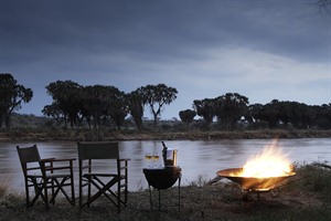 Elephant Camp - sublime evening overlooking the water