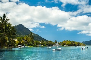 Tranquil seaside scene, Mauritius coast