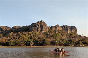 Pirogue excursion over lake behind Iharana Bush Camp