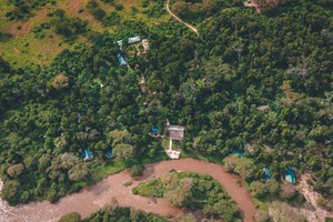 Aerial of the fine Ishasha Wilderness Tented Camp